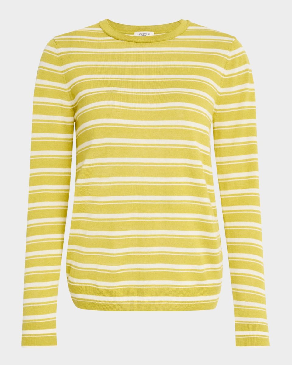 Striped Crewneck Silk-Linen Sweater